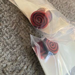 Red tye dye earrings